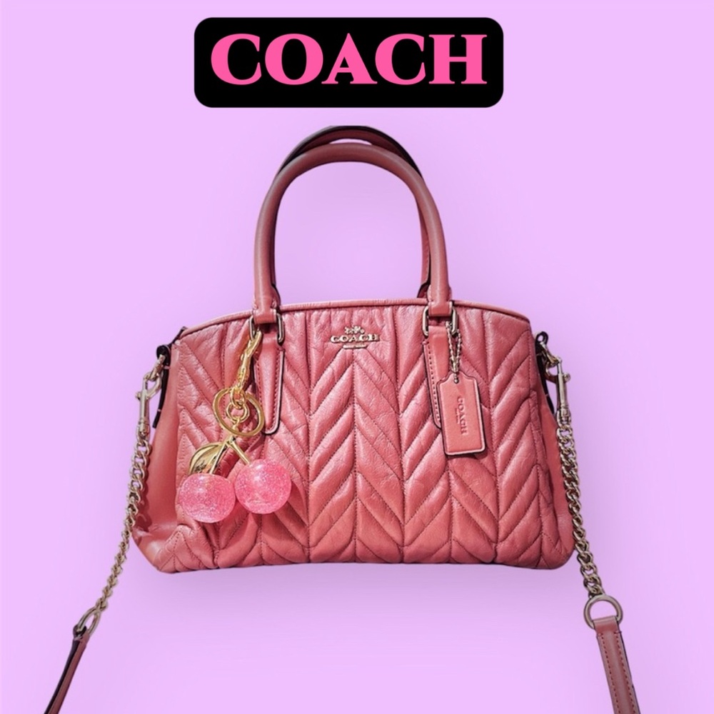 Coach soho shoulder bag Quilted Pink Satchel small crossbody bag tote bag - Picture 5 of 17